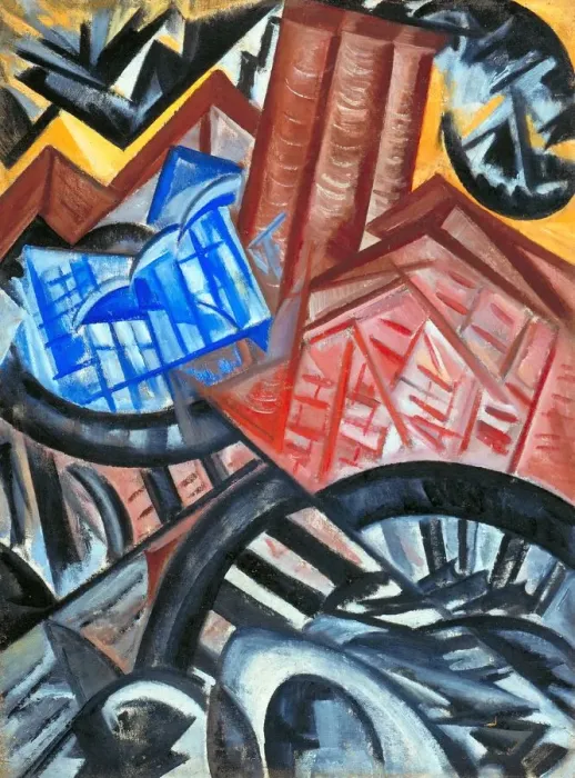 Framed Print : Factory and the Bridge. Artist: Rozanova, Olga Vladimirovna (1886-1918) Framed Print : Factory and the Bridge. Artist: Rozanova, Olga Vladimirovna (1886-1918)