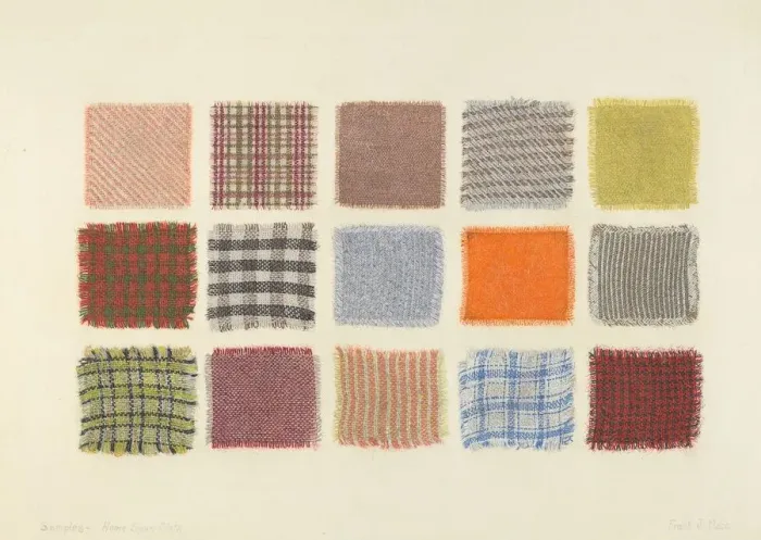Framed Print : Factory Cloth Samples, 1935 / 1942. Creator: Frank J Mace Framed Print : Factory Cloth Samples, 1935 / 1942. Creator: Frank J Mace