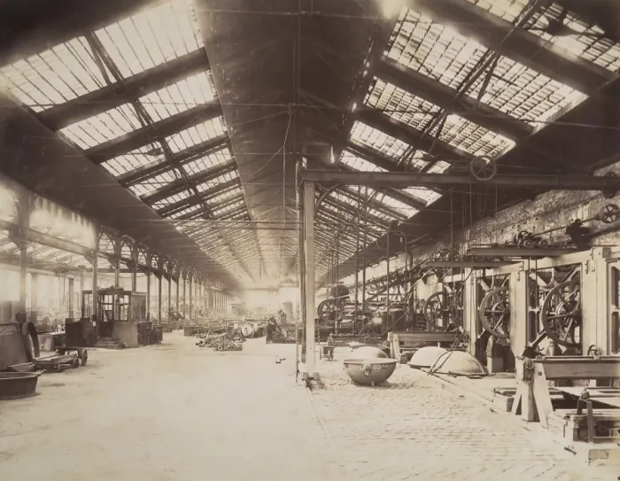 Framed Print : [Factory Interior], ca. 1880. Creator: Louis Lafon