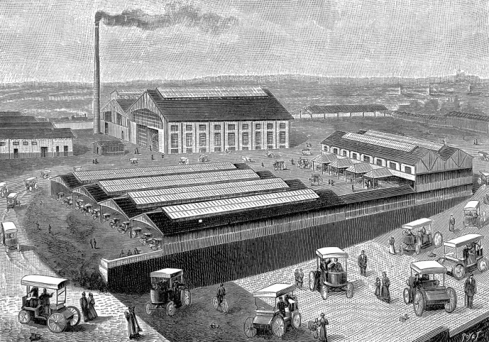Framed Print : Factory for making, recharging and servicing electric cabs, Aubervilliers, France, 1899 Framed Print : Factory for making, recharging and servicing electric cabs, Aubervilliers, France, 1899