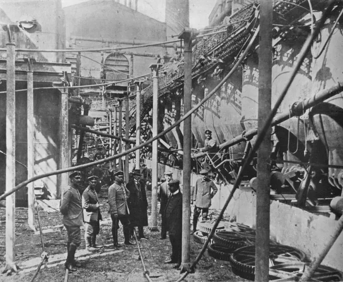 Framed Print : A factory wrecked by the Russians to prevent its being any use to the Germans, 1915 Framed Print : A factory wrecked by the Russians to prevent its being any use to the Germans, 1915