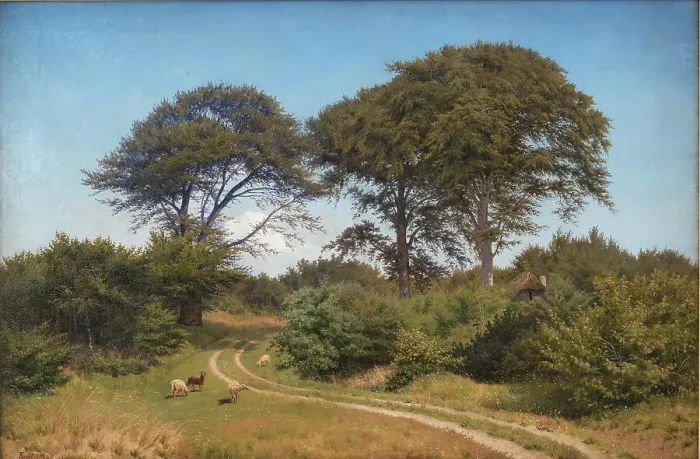 Framed Print : Færgelunden, near Jægerspris, 1848. Creator: Frederik Carl Julius Kraft Framed Print : Færgelunden, near Jægerspris, 1848. Creator: Frederik Carl Julius Kraft