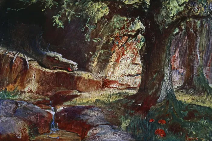Framed Print : Fafner in his Cave, 1906 Framed Print : Fafner in his Cave, 1906