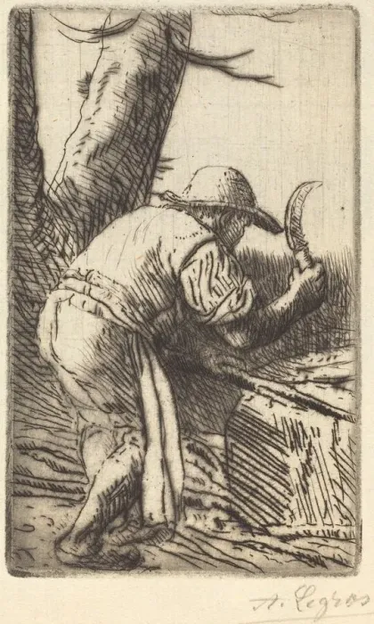 Framed Print : Fagot-cutter (Le coupeur de fagots). Creator: Alphonse Legros Framed Print : Fagot-cutter (Le coupeur de fagots). Creator: Alphonse Legros