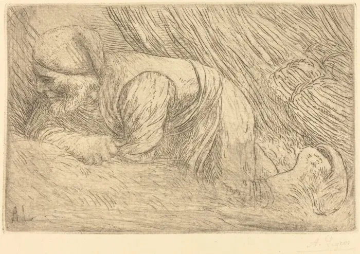Framed Print : Fagot-gatherer (Le fagotier). Creator: Alphonse Legros Framed Print : Fagot-gatherer (Le fagotier). Creator: Alphonse Legros