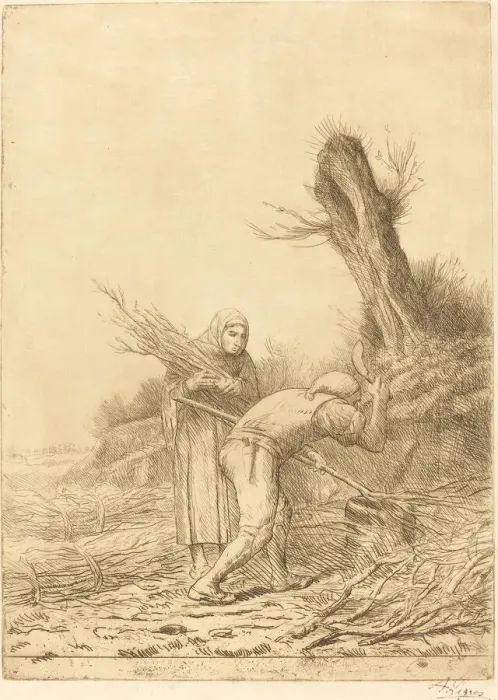 Framed Print : Fagot-makers (Les faiseurs de fagots). Creator: Alphonse Legros Framed Print : Fagot-makers (Les faiseurs de fagots). Creator: Alphonse Legros