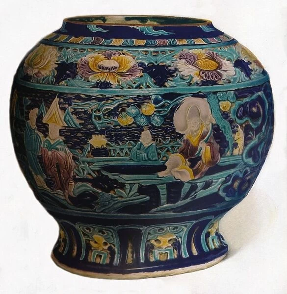 Fahua jar with openwork design showing the Eight Daoist Immortals, c1550