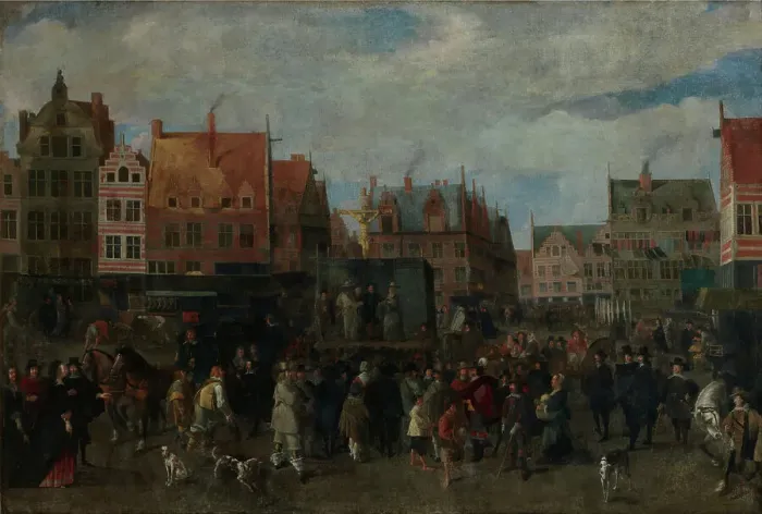 Framed Print : Fair on the Antwerp Meir, 3rd quarter 17th century. Creator: Anon Framed Print : Fair on the Antwerp Meir, 3rd quarter 17th century. Creator: Anon