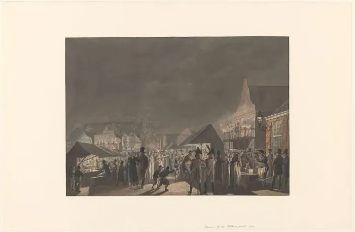 Framed Print : Fair at the Botermarkt in Amsterdam, 1810, 1810. Creator: Jan Antony Langendijk Framed Print : Fair at the Botermarkt in Amsterdam, 1810, 1810. Creator: Jan Antony Langendijk