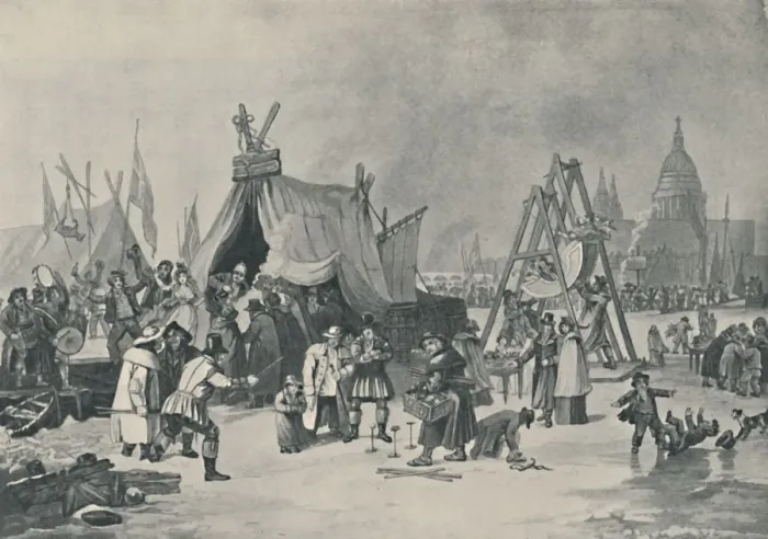 Framed Print : The Fair on the Frozen Thames, 1814, (1920). Artist: Luke Clennell Framed Print : The Fair on the Frozen Thames, 1814, (1920). Artist: Luke Clennell