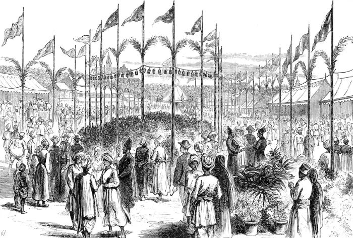 Framed Print : Fair held on the Esplanade, Bombay, in honour of the...Duke and Duchess of Connaught, 1883. Creator: Unknown Framed Print : Fair held on the Esplanade, Bombay, in honour of the...Duke and Duchess of Connaught, 1883. Creator: Unknown