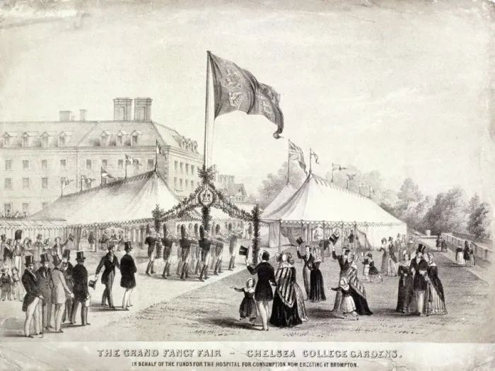Framed Print : A fair held in the gardens of the Royal Hospital, Chelsea, London, c1842 Framed Print : A fair held in the gardens of the Royal Hospital, Chelsea, London, c1842