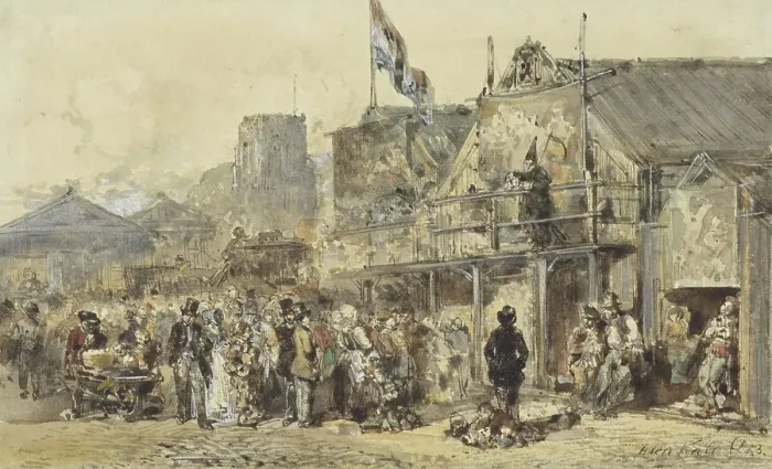 Framed Print : Fair in Leeuwarden, the Oldenhove in the distance, 1853. Creator: Herman Frederik Carel Ten Kate Framed Print : Fair in Leeuwarden, the Oldenhove in the distance, 1853. Creator: Herman Frederik Carel Ten Kate