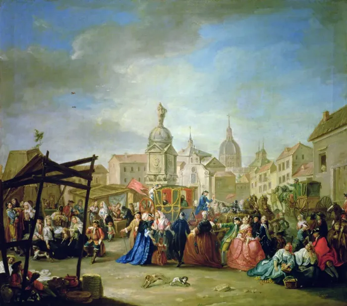 Framed Print : Fair of Madrid in the Cebada Square Framed Print : Fair of Madrid in the Cebada Square