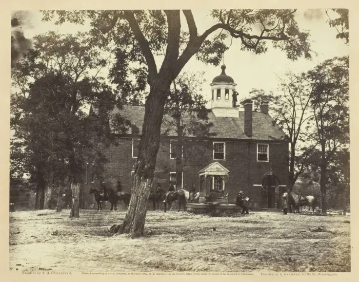Framed Print : Fairfax Court-House, June 1863. Creator: Alexander Gardner Framed Print : Fairfax Court-House, June 1863. Creator: Alexander Gardner