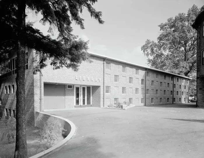 Framed Print : Fairleigh Dickinson University, Rutherford, New Jersey, 1956. Creator: Gottscho-Schleisner, Inc Framed Print : Fairleigh Dickinson University, Rutherford, New Jersey, 1956. Creator: Gottscho-Schleisner, Inc
