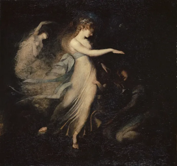 Framed Print : The Fairy Queen Appears to Prince Arthur, 1786-1788. Creator: Füssli (Fuseli)