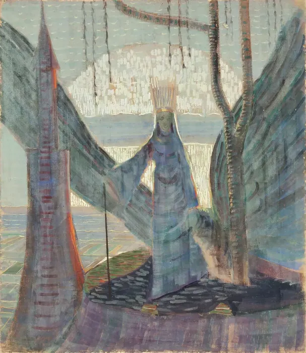 Framed Print : Fairy Tale. From Triptych, 1907. Creator: Ciurlionis, Mikalojus Konstantinas (1875-1911) Framed Print : Fairy Tale. From Triptych, 1907. Creator: Ciurlionis, Mikalojus Konstantinas (1875-1911)