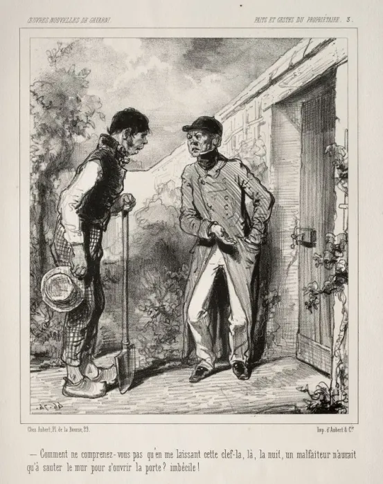 Framed Print : Faite et Gestes du Proprietaire. Creator: Paul Gavarni (French, 1804-1866) Framed Print : Faite et Gestes du Proprietaire. Creator: Paul Gavarni (French, 1804-1866)