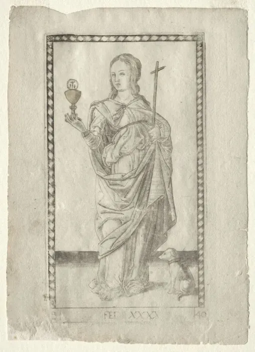 Framed Print : Faith (from the Tarocchi, series B: Cosmic Principles & Virtues, #40), before 1467 Framed Print : Faith (from the Tarocchi, series B: Cosmic Principles & Virtues, #40), before 1467