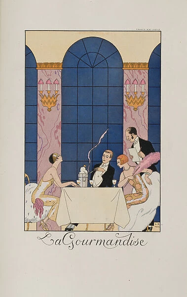 Falbalas et fanfreluches: La Gourmandise, 1924. Creator: Barbier, George (1882-1932)