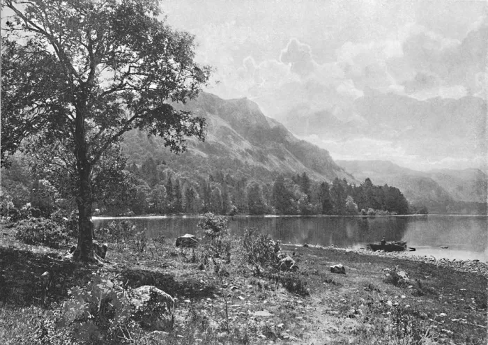 Framed Print : Falcon Crag, Derwentwater, c1896. Artist: Alfred Petit Framed Print : Falcon Crag, Derwentwater, c1896. Artist: Alfred Petit