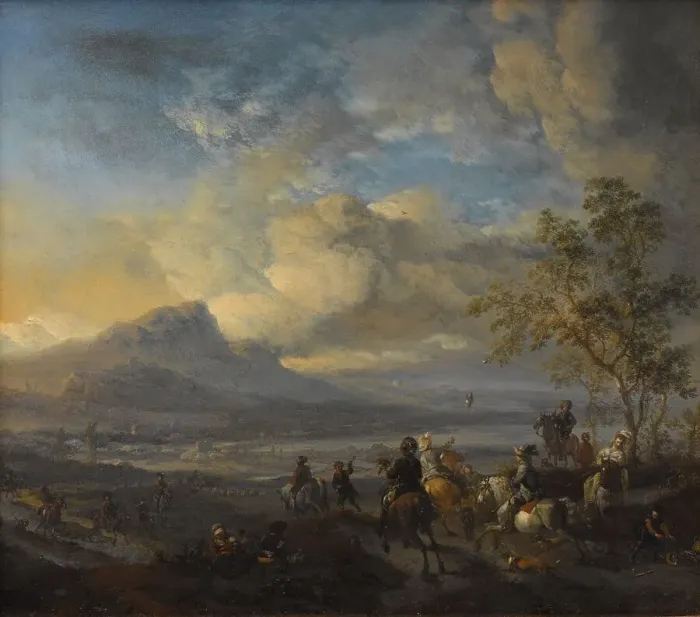 Framed Print : The Falcon Hunt, c.1658-c.1660. Creator: Philips Wouwerman Framed Print : The Falcon Hunt, c.1658-c.1660. Creator: Philips Wouwerman