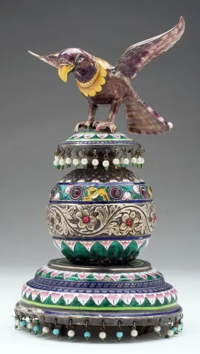 Framed Print : Falcon on a Pedestal, Late 19th century. Creator: Unknown Framed Print : Falcon on a Pedestal, Late 19th century. Creator: Unknown