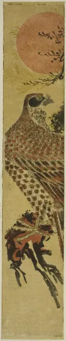 Framed Print : Falcon at Sunrise, c. 1775. Creator: Isoda Koryusai Framed Print : Falcon at Sunrise, c. 1775. Creator: Isoda Koryusai