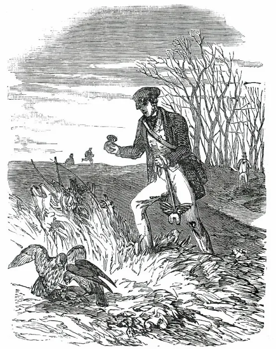 Framed Print : Falconer about to Disengage Falcons from Quarry, 1850. Creator: Unknown Framed Print : Falconer about to Disengage Falcons from Quarry, 1850. Creator: Unknown