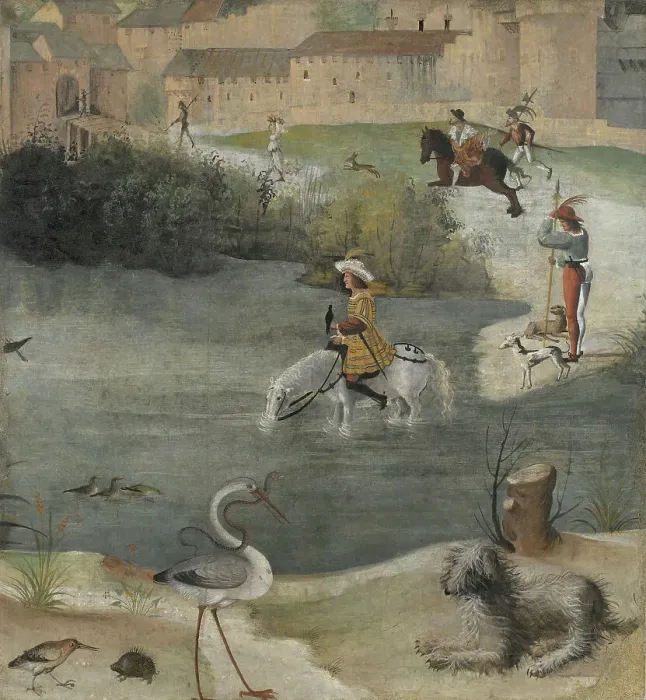 Framed Print : Falconry, c1517-1518. Creator: Ferramola, Floriano (Fioravante) (c. 1478-1528) Framed Print : Falconry, c1517-1518. Creator: Ferramola, Floriano (Fioravante) (c. 1478-1528)