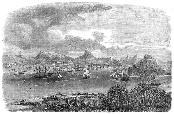 Framed Print : The Falkland Islands: Stanley Harbour, Port William, 1856. Creator: Unknown Framed Print : The Falkland Islands: Stanley Harbour, Port William, 1856. Creator: Unknown