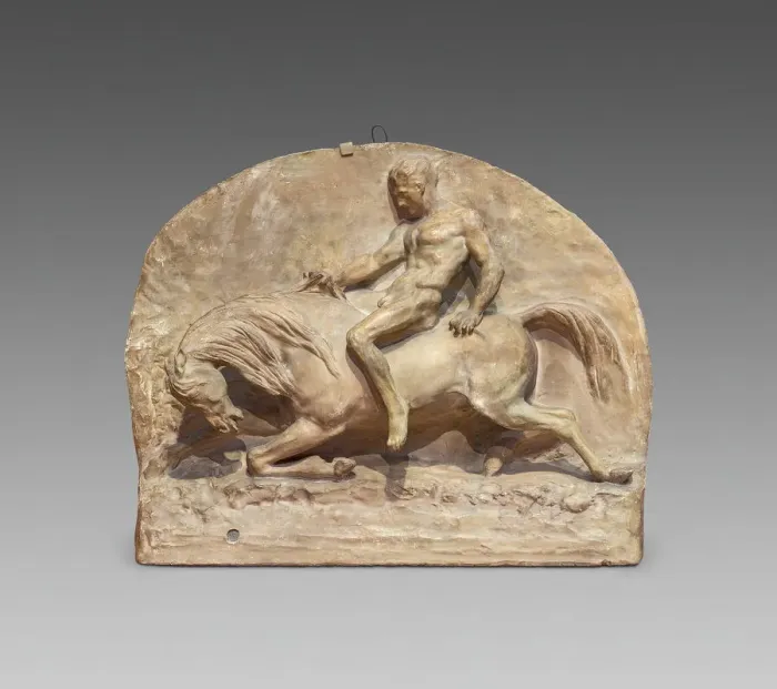 Framed Print : Fall of a Cavalier, 1831. Creator: Antonin-Marie Moine Framed Print : Fall of a Cavalier, 1831. Creator: Antonin-Marie Moine