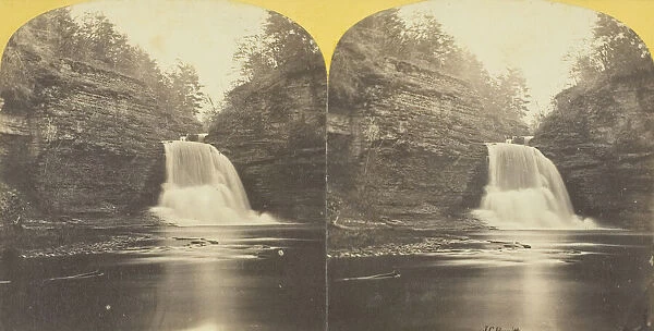 Fall Creek, Ithaca, N. Y. 5th, or Trip Hammer Fall, 65 feet high, 1860  /  65. Creator: J. C
