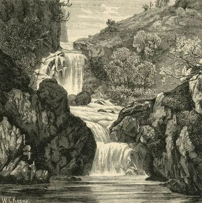Framed Print : Fall in the Devils Glen, 1898. Creator: Unknown Framed Print : Fall in the Devils Glen, 1898. Creator: Unknown