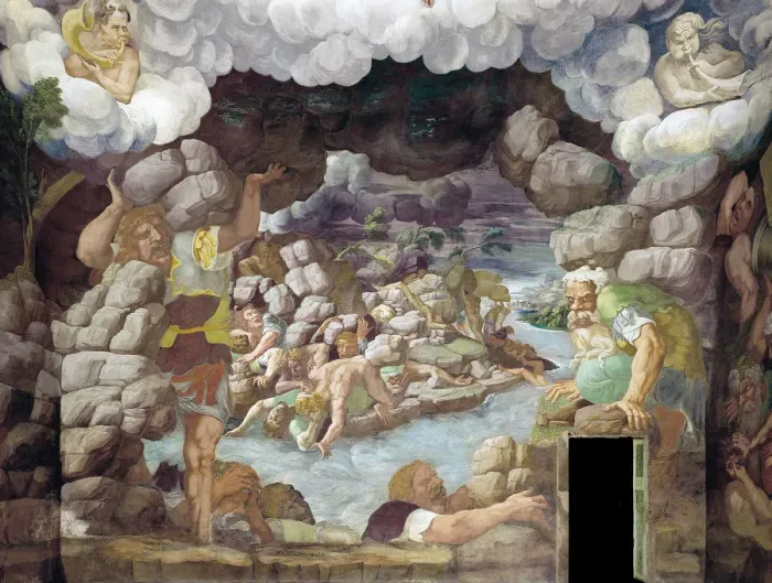 Framed Print : The Fall of the Giants (Sala dei Giganti), 1536. Artist: Romano, Giulio (1499-1546) Framed Print : The Fall of the Giants (Sala dei Giganti), 1536. Artist: Romano, Giulio (1499-1546)