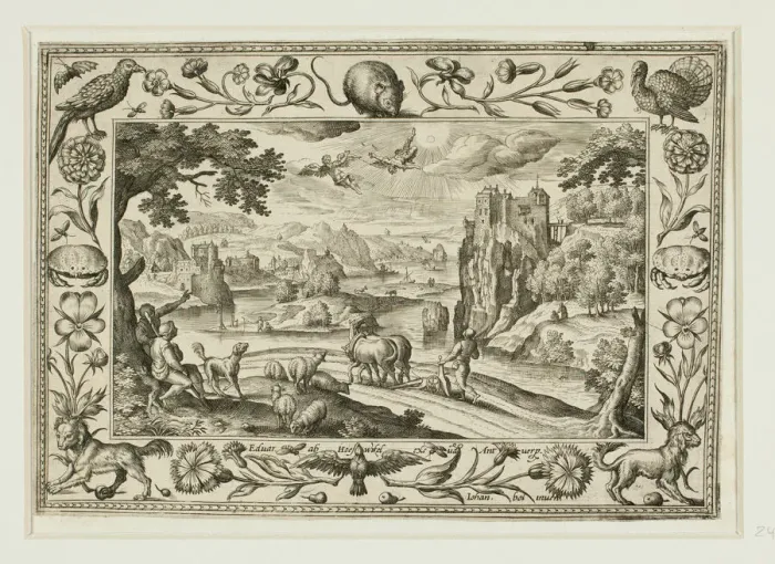 Framed Print : The Fall of Icarus, from Landscapes with Old and New Testament Scenes and Hunting Scenes Framed Print : The Fall of Icarus, from Landscapes with Old and New Testament Scenes and Hunting Scenes