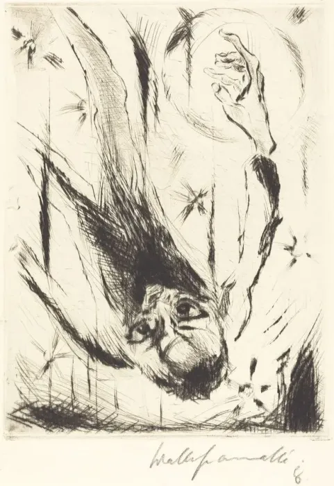 Framed Print : The Fall into Infinity, 1918. Creator: Walter Gramatté Framed Print : The Fall into Infinity, 1918. Creator: Walter Gramatté