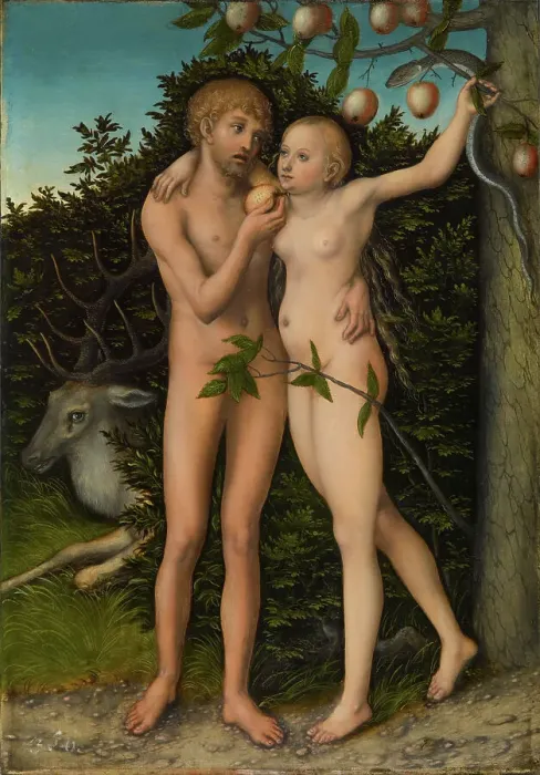 Framed Print : The Fall of Man, after 1537. Artist: Cranach, Lucas, the Elder (1472-1553) Framed Print : The Fall of Man, after 1537. Artist: Cranach, Lucas, the Elder (1472-1553)