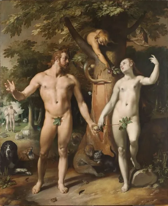 Framed Print : The Fall of Man, 1592. Creator: Cornelis Cornelisz van Haarlem Framed Print : The Fall of Man, 1592. Creator: Cornelis Cornelisz van Haarlem