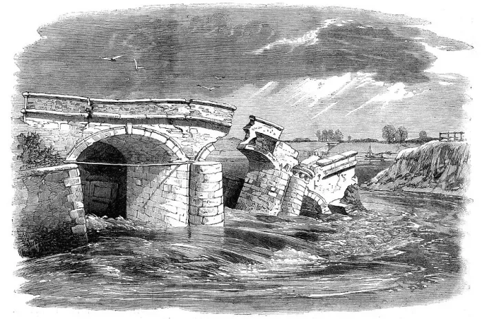 Framed Print : Fall of the middle level sluice on the west bank of the Ouse, about four miles from Lynn... 1862. Creator: Unknown Framed Print : Fall of the middle level sluice on the west bank of the Ouse, about four miles from Lynn... 1862. Creator: Unknown
