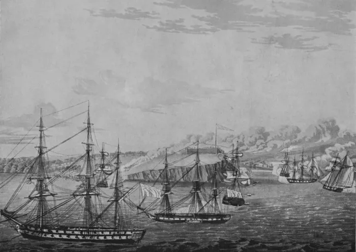 Framed Print : The Fall of Oswego, c1815. Artist: Robert Havell Framed Print : The Fall of Oswego, c1815. Artist: Robert Havell