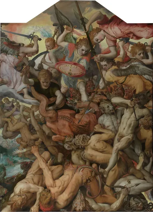 Framed Print : The Fall of the Rebel Angels, 1554. Creator: Floris, Frans, the Elder (1519-1570) Framed Print : The Fall of the Rebel Angels, 1554. Creator: Floris, Frans, the Elder (1519-1570)