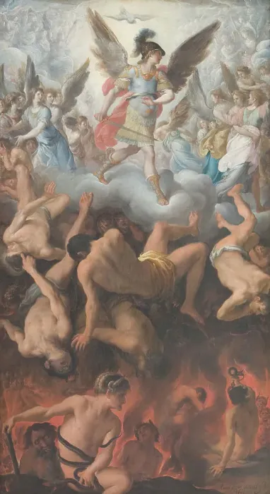 Framed Print : The Fall of the Rebel Angels, 1605. Creator: Eugenio Cajés Framed Print : The Fall of the Rebel Angels, 1605. Creator: Eugenio Cajés