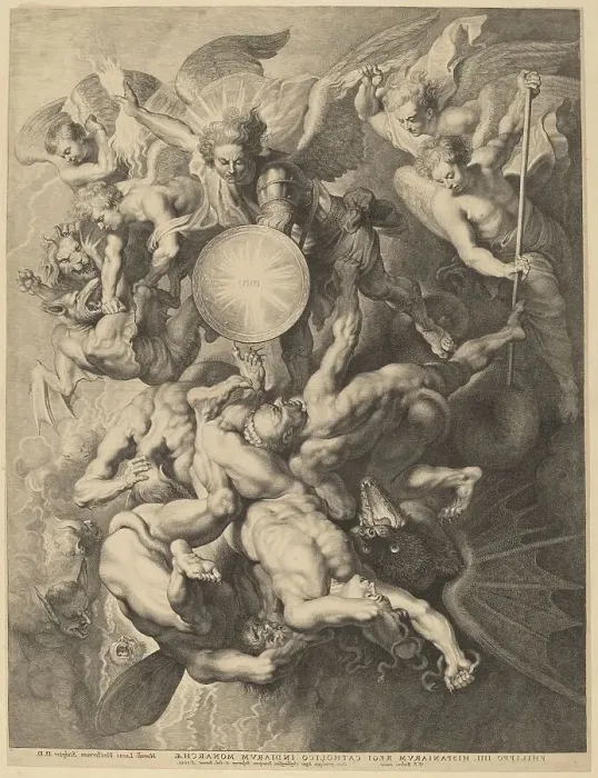 Framed Print : The Fall of the Rebel Angels, 1621. Creator: Lucas Vorsterman Framed Print : The Fall of the Rebel Angels, 1621. Creator: Lucas Vorsterman