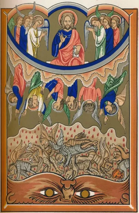 Framed Print : The Fall of the Rebel Angels, c1260, (1849). Creator: Lemercier
