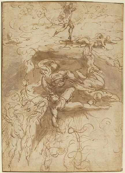 The Fall of the Rebel Angels [recto], c. 1524 / 1527. Creator: Parmigianino