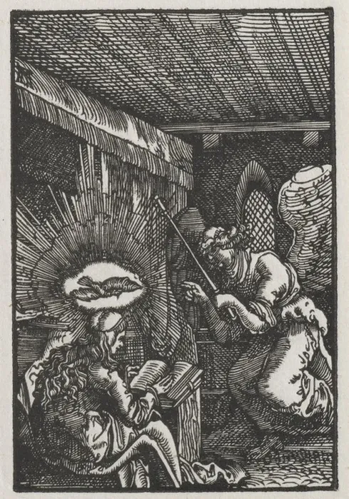 Framed Print : The Fall and Redemption of Man: The Annunciation, c. 1513. Creator: Albrecht Altdorfer (German, c Framed Print : The Fall and Redemption of Man: The Annunciation, c. 1513. Creator: Albrecht Altdorfer (German, c