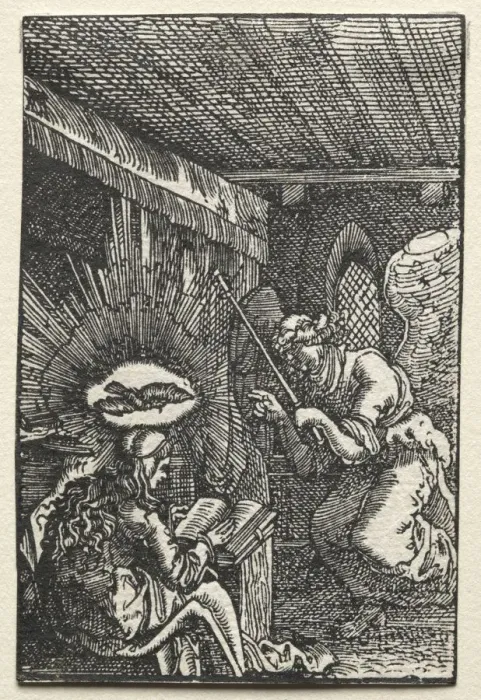 Framed Print : The Fall and Redemption of Man: The Annunciation, c. 1515. Creator: Albrecht Altdorfer (German, c Framed Print : The Fall and Redemption of Man: The Annunciation, c. 1515. Creator: Albrecht Altdorfer (German, c
