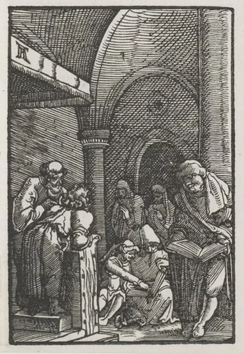 Framed Print : The Fall and Redemption of Man: Christ Disputing with the Doctors, c. 1515. Creator Framed Print : The Fall and Redemption of Man: Christ Disputing with the Doctors, c. 1515. Creator